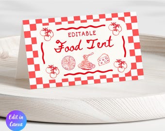 Biglietto d'auguri per il primo compleanno di "Our Little Meatball", etichetta modificabile per il primo compleanno di un alimento italiano, tema pasta italiana Holi Cannoli, etichetta per buffet