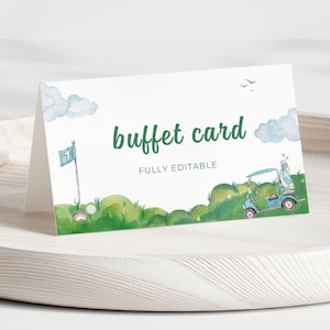 Hole in One Birthday Food Label Card, Food Tent Card, Hole in One Display, Hole in One Party, Hole in One Birthday Decor, Instant Download