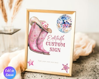 Insegna personalizzata per compleanno "Stivali a terra", decorazioni per feste di compleanno in stile western, 30° compleanno, numeri da tavolo per compleanno da cowgirl, insegna da tavolo