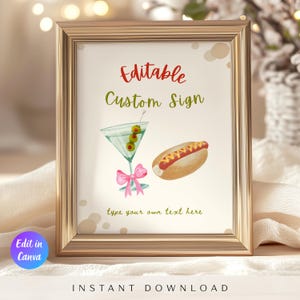 Weenies and Tinis Custom Sign Template, Weenies and Martinis Birthday Theme, Martini Birthday Decorations, Weenies and Tonic Custom Sign