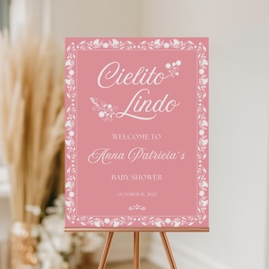 Cielito Lindo Baby Shower Welcome Sign Template, Talavera Baby Shower Signage, Mexican Baby Shower, Cielito Lindo Decor, Instant Download