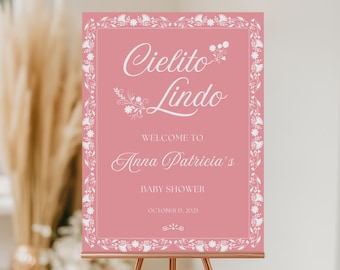 Cielito Lindo Baby Shower Welcome Sign Template, Talavera Baby Shower Signage, Mexican Baby Shower, Cielito Lindo Decor, Instant Download