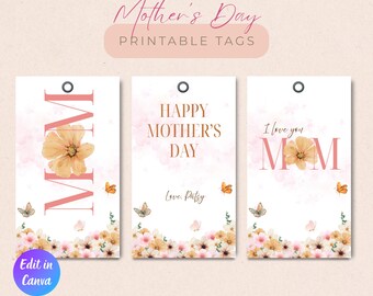 Etichette regalo modificabili per la festa della mamma, etichette regalo per la festa della mamma, etichette per la festa della mamma, etichette regalo per la mamma, etichette appese per la festa della mamma, etichette stampabili per la festa della mamma