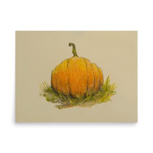 Pastell Kürbis Wand-Kunstdruck - Herbst-Ernte-Dekor - Rustikales Herbst-Kürbis Poster - Gemütlicher Cottagecore Küchen-Druck