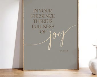 Psalm 16,11 – Fülle der Freude – Wandbild | Moderner christlicher Bibelvers-Druck