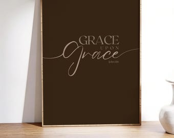Johannes 1,16: Gnade über Gnade – Christliches Wandbild | Moderner Bibelvers