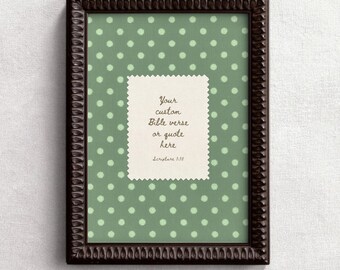 Benutzerdefinierte Bibel Vers Wand Kunst Druck | Polka Dots Christian Kinderzimmer Dekor | Personalisierte Schrift Poster