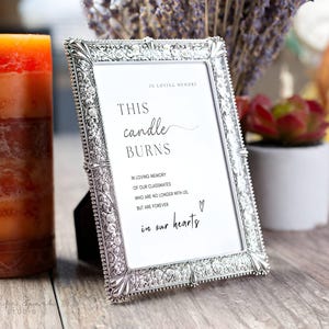 Class Reunion Memory Table Sign, This Candle Burns Memorial, High School Classmate Memory Decor, College Reunion In Loving Memory SGN7.2