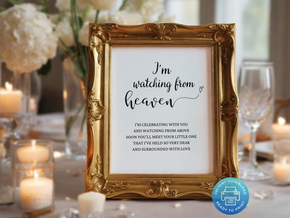 Baby Shower Memorial Sign: Heaven Sent Remembrance (PDF & PNG)