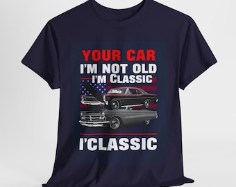 Camiseta para entusiastas de los coches antiguos: camiseta para amantes de los coches clásicos, ropa nostálgica para hombres y mujeres, regalo de cumpleaños para el día del padre