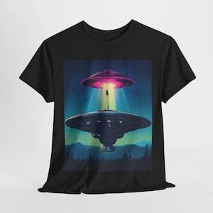 Cosmic Abduction Tee - Out-of-This-World T-Shirt for Sci-Fi Lovers | Retro UFO Shirt, Unique Gift for Conventions & Casual Wear