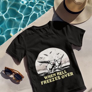 Funny Pigs Fly T-Shirt | Vibrant Design Tee for Dad | Ringspun Cotton | Cozy & Fashionable Gift | Unisex Heavy Cotton Tee