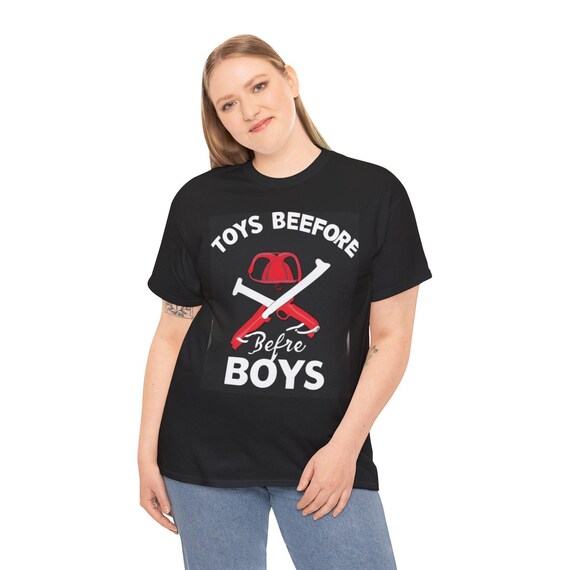 Bold 'toys before boys' tee, dirty humor & raunchy adult shirt, inappropriate sayings for girls weekend, unisex cotton t-shirt Bold 'toys before boys' tee, dirty humor & raunchy adult shirt, inappropriate sayings for girls weekend, unisex cotton t-shirt