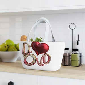 Bolsa de almuerzo ecológica de neopreno con cierre magnético y asa de doble barra: bolsa térmica reutilizable para el trabajo o la escuela.