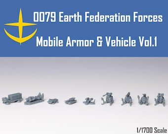 Gundam 0079 - 1/1700 EFF Mobile Armor and Vehicle Vol.1  | Compatible with Bandai EX Model & Fleetmo.