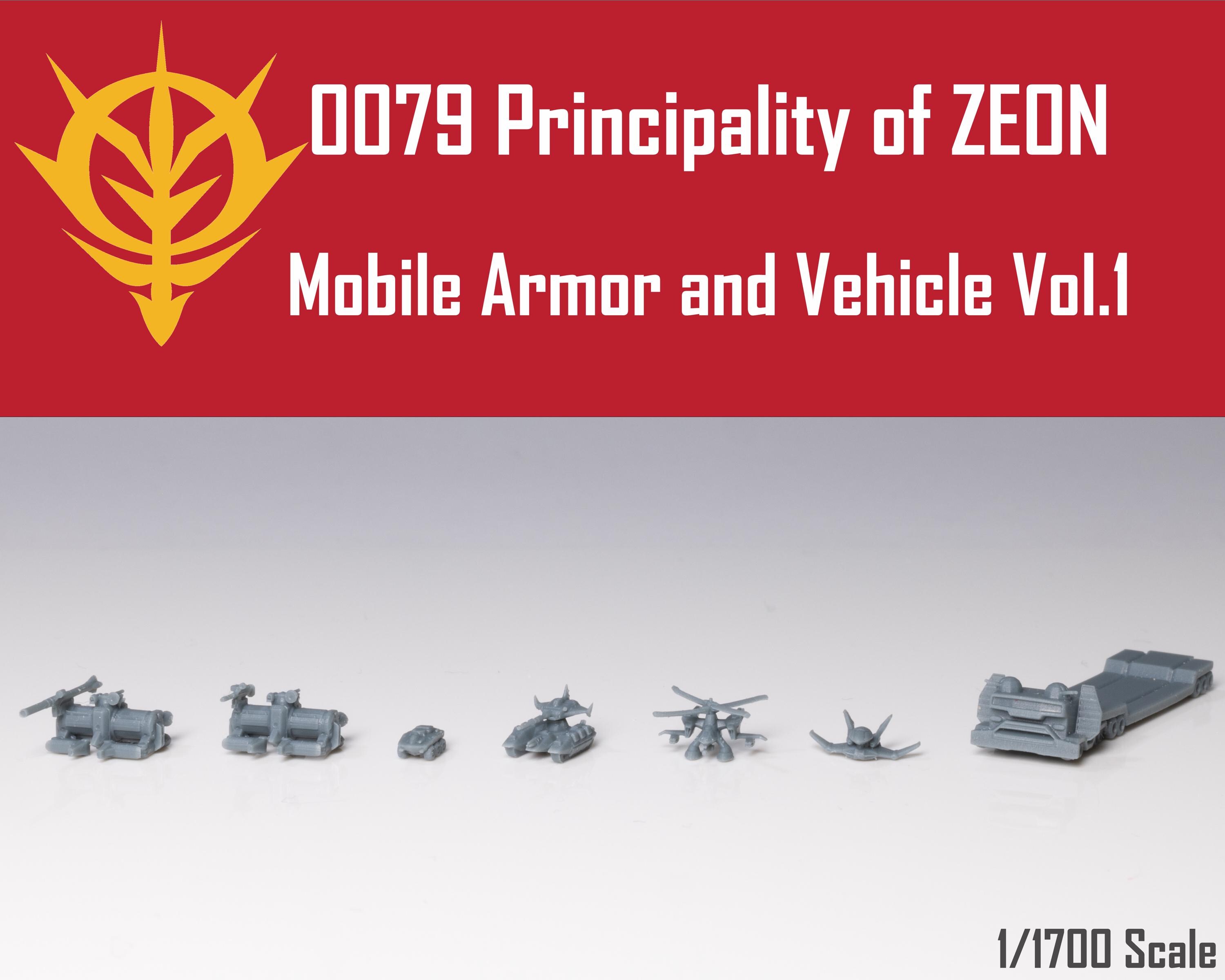 Gundam 0079 - 1/1700 ZEON Mobile Armor and Vehicle Vol.1 | Compatible with Bandai EX Model & Fleetmo.