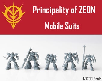 Gundam 1/1700 ZEON Mobile Suits | Compatible with Bandai EX Model & Fleetmo.