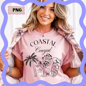 Coastal Cowgirl Png, Coastal Cowgirl Bachelorette, Coastal Png, Summer Bachelorette Trip png, Beach Cowgirl Png, Preppy Summer Handdrawn png
