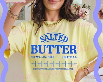 Salted Butter SVG PNG, Butter Yellow Shirt Design, Stick of Butter Png, Cute Baking Png, Summer Coquette Png Svg, Baking Gift