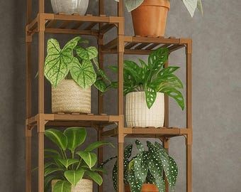 11-Tier Tall Wooden Plant Stand – Large Multi-Tier Plant Shelf for Indoor & Outdoor Use, Garden Flower Rack for Living Room or Corner Décor