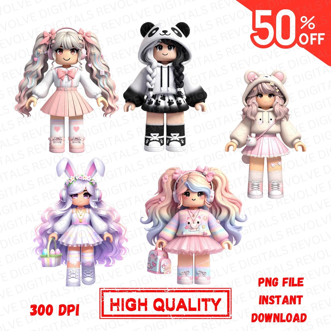 Roblox Girls Clipart Images, Digital Download, Roblox PNG, PNG Instant ...