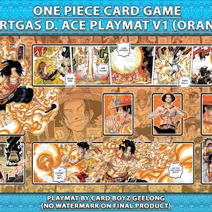 One Piece TCG Card Game Portgas D. Ace Playmat