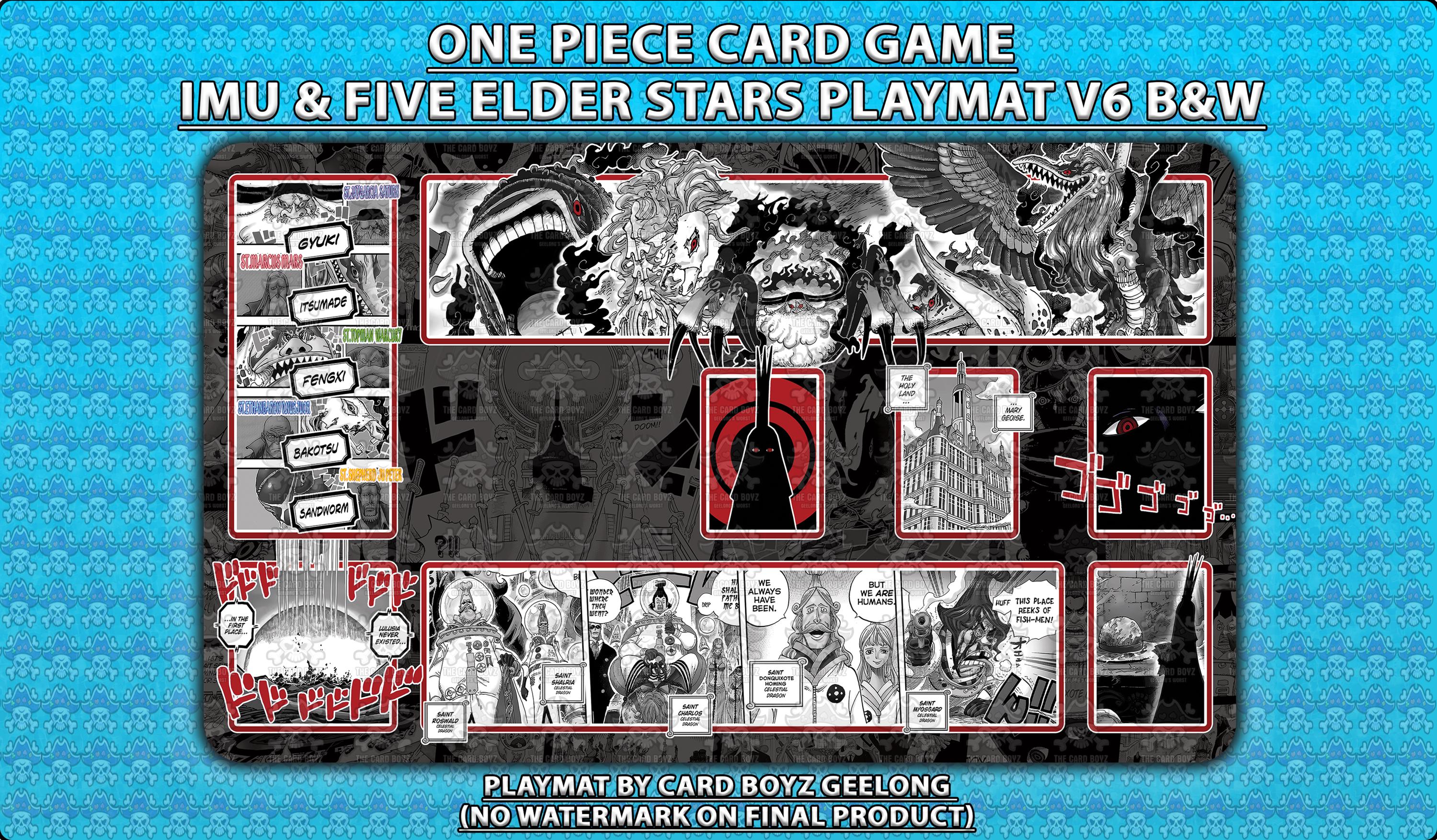 ワンピースTCGカードゲーム イムと五老星 白黒プレイマット - Etsy 日本