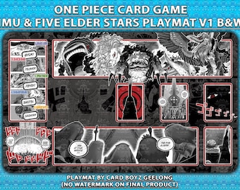 ワンピースTCGカードゲーム イムと五老星 白黒プレイマット - Etsy 日本