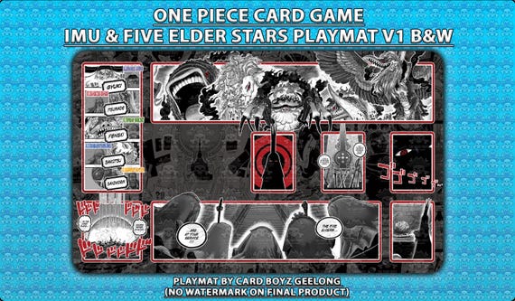 ワンピースTCGカードゲーム イムと五老星 白黒プレイマット - Etsy 日本