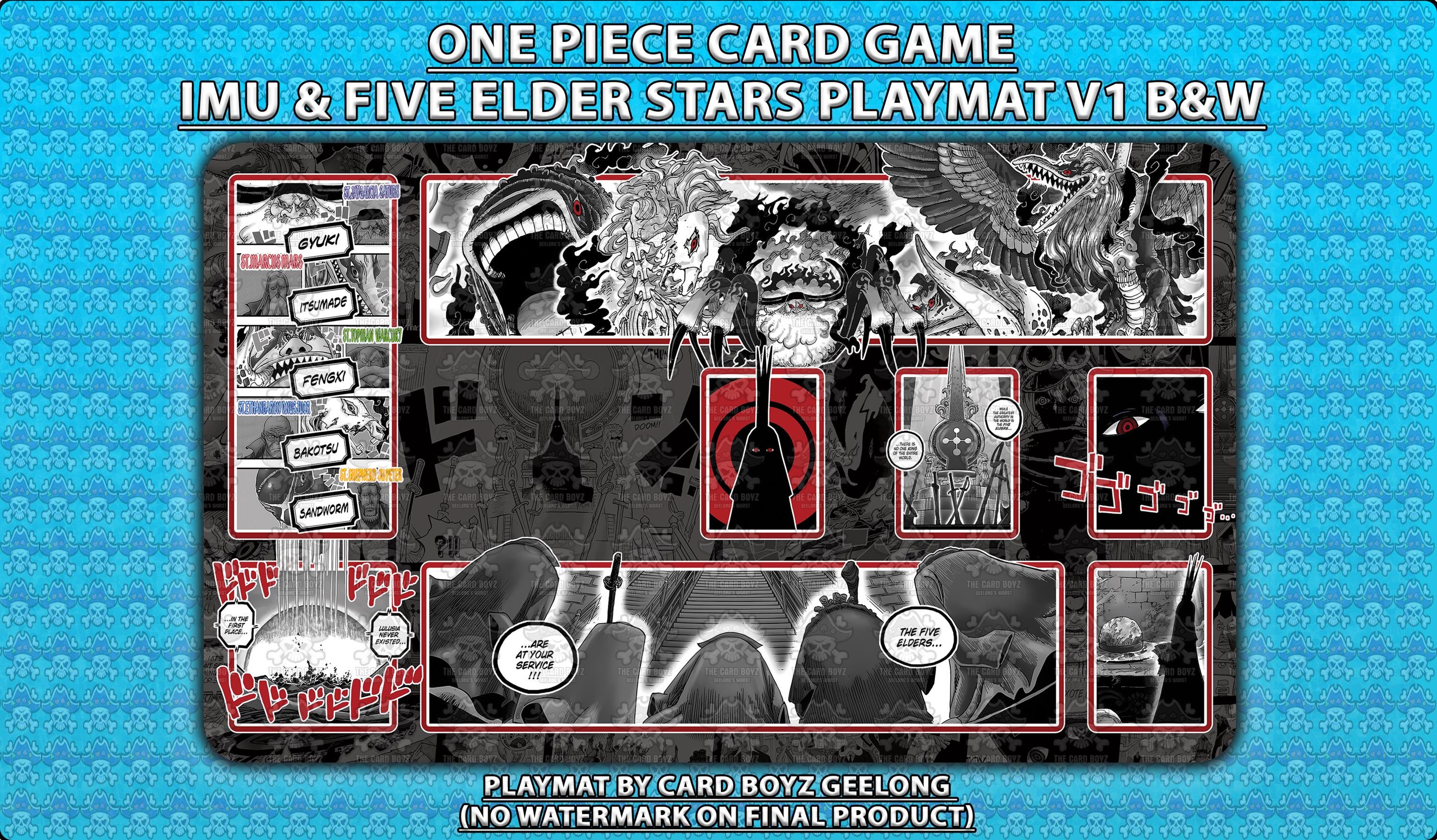 ワンピースTCGカードゲーム イムと五老星 白黒プレイマット - Etsy 日本