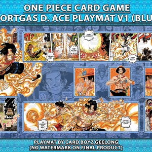 Portgas D. Ace One Piece TCG Playmat Blue V1