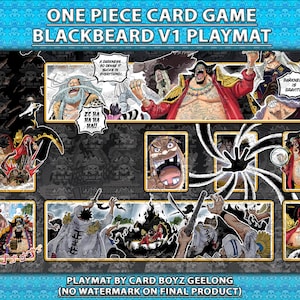 Tapis de jeu One Piece TCG pour jeu de cartes Barbe Noire
