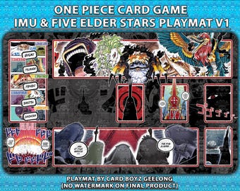 Jogo de cartas One Piece TCG Imu e as Cinco Estrelas Anciãs Playmat