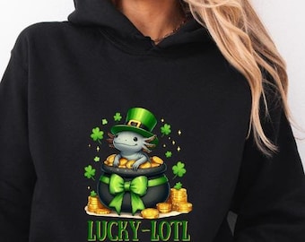 Lucky Lotl Hoodie: St. Patrick's Day Axolotl Sweatshirt