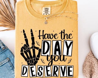 Sarcastic Skeleton Graphic Tee: Comfort Colors Funny Middle Finger Shirt