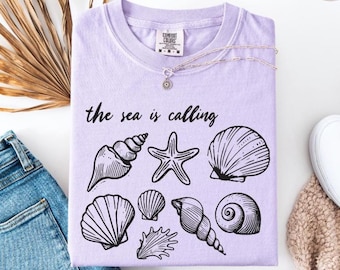 Sea Is Calling Shirt: Beach Shell Comfort Colors Tee
