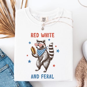 Funny Raccoon 4th Of July Tee: Patriotic Comfort Colors Shirt