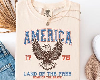 America Eagle Comfort Colors Tee: Patriotic Retro Graphic T-Shirt