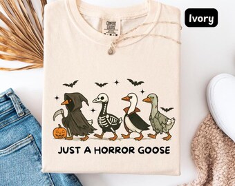 Horror Goose Halloween Shirt: Comfort Colors Funny Fall Tee