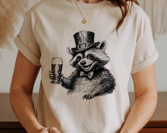 Funny St. Patrick's Day Raccoon T-Shirt: Irish Pub Tee