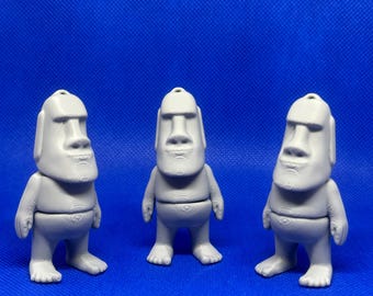 Moai Keychain, Moai Keyring, 3D Printed Moat, Easter Island Moai, Articulated Keychain, Easter Island Moat Keyring, Fidget Desktop Figurine