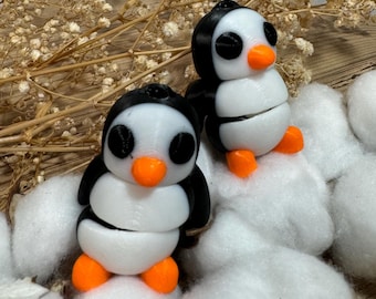 Penguin Keychain, Penguin Toy, Articulated Penguin Keyring, 3D Printed Penguin, Cute Penguin Gift, Baby Animal, Adorable Gift, Children Toys