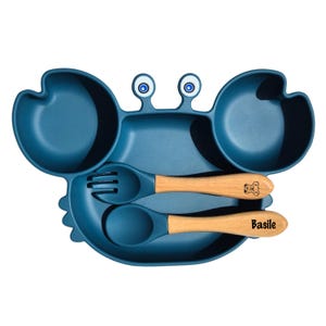 Personalized Silicone Meal Set / Baby Child Birthday Birth Gift / Suction Plate Meal Kit