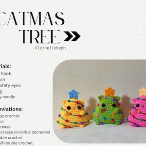 No Sew Catmas Tree Crochet Pattern: Cat Christmas Ornament (PDF Pattern ...