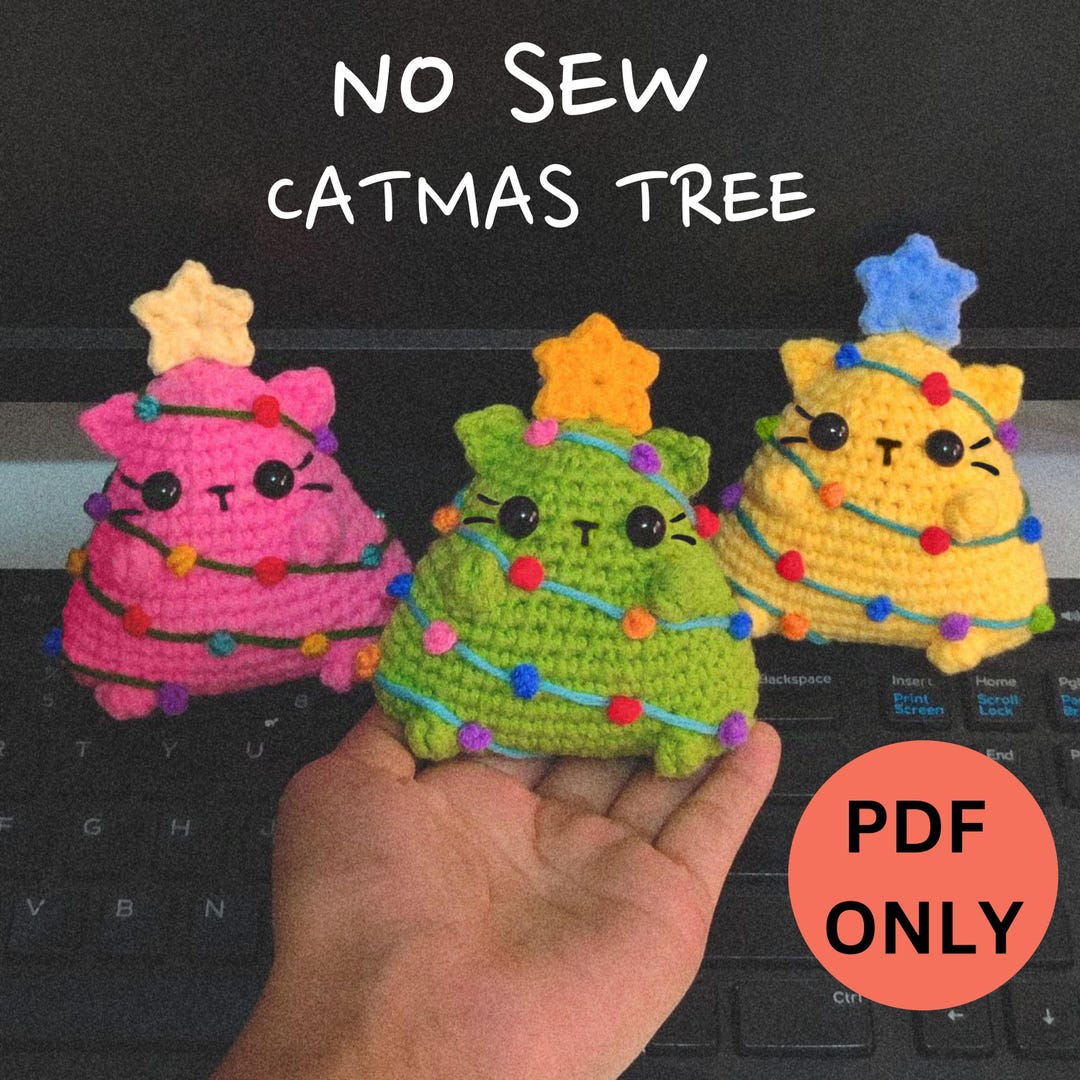 No Sew Catmas Tree Crochet Pattern: Cat Christmas Ornament (PDF Pattern ...