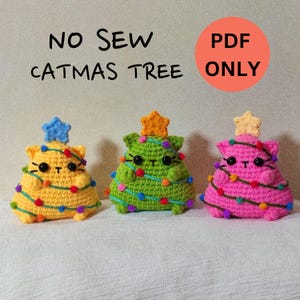 No Sew Catmas Tree Crochet Pattern: Cat Christmas Ornament (PDF Pattern ...