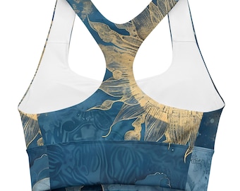 Racerback sports bra for yoga, Pilates, gym workout, running | athletic compression top with comfortable support for exercise or streetwear