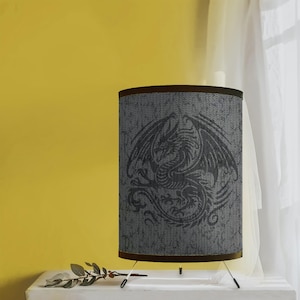 Mystical dragon chainmail bedside lamp | dragon book nook table lamp | gothic desk accent | medieval decor dungeon master graduation gift