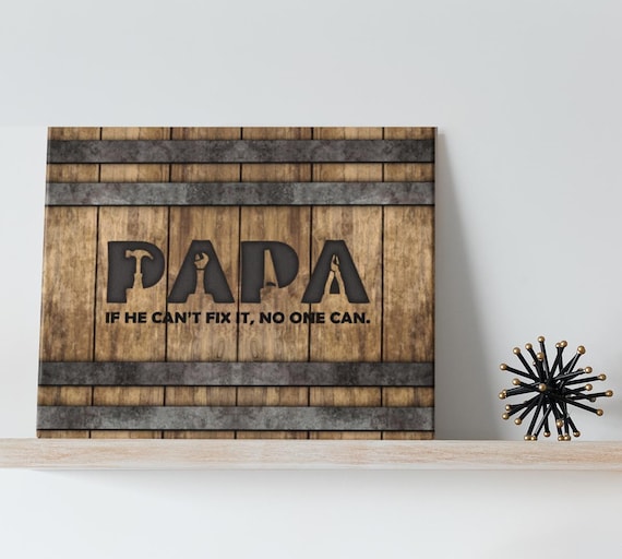 For DIY Dad Father’s Day metal sign gift from kids | wall art for Papa, Stepdad, Grandpa | man cave sign for den-garage-workshop from wife