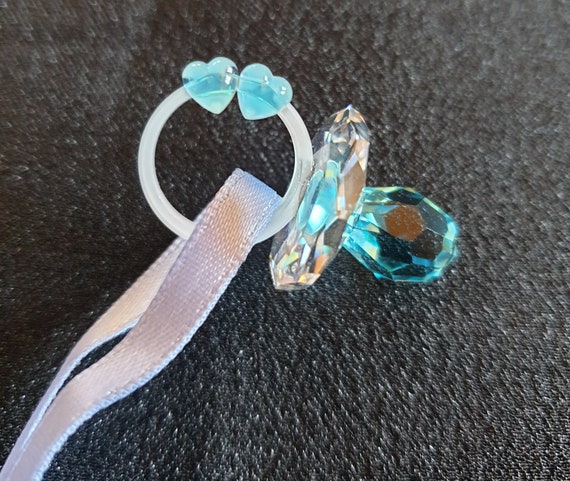 Pacifier Small Crystal Blue Preciosa